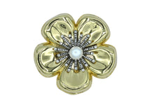 Load image into Gallery viewer, Camellia Gold Metal Brooch
