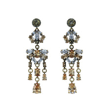 Load image into Gallery viewer, Chandelier Champagne Crystal Earrings
